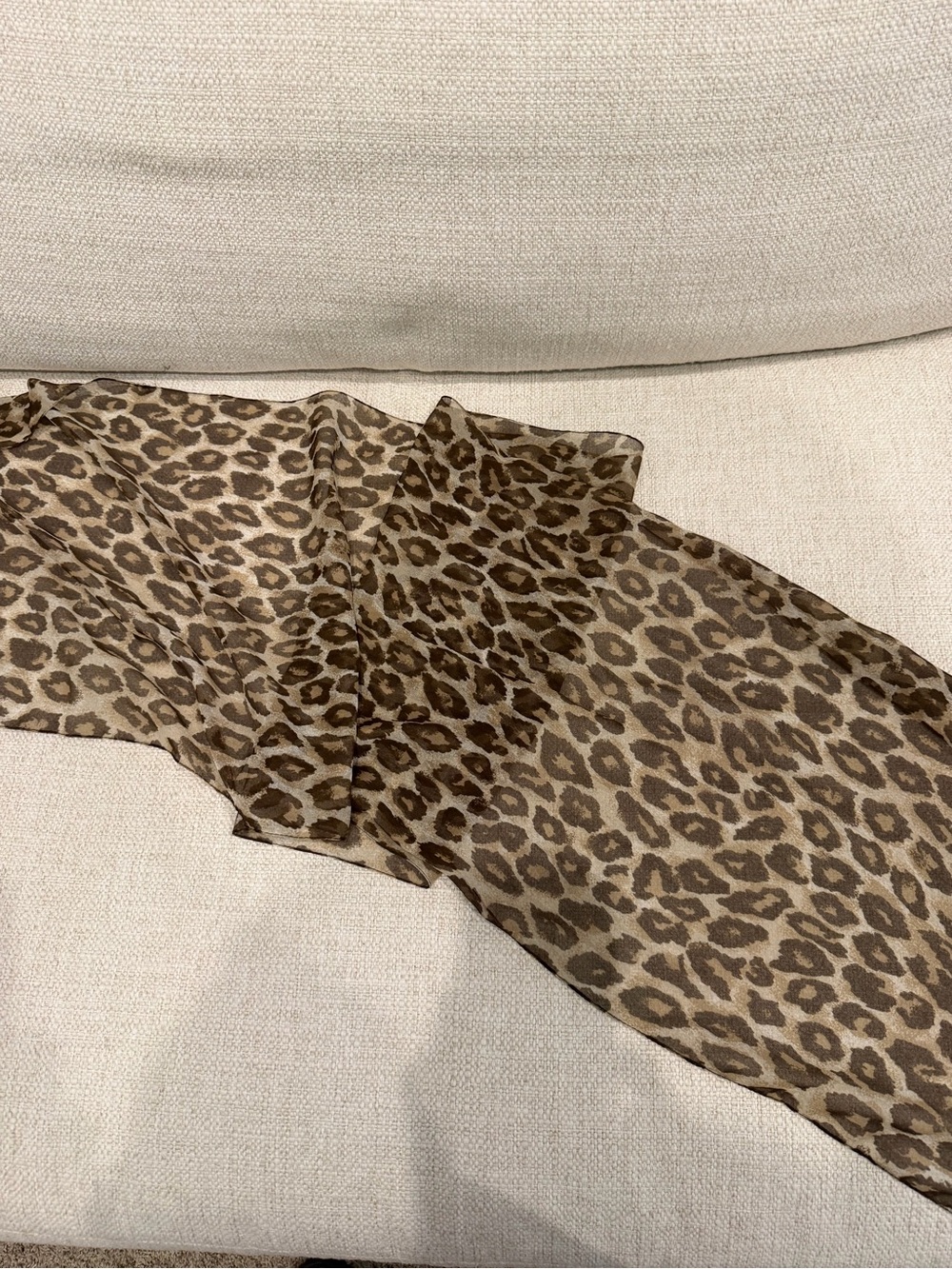 Leopard Print Lightweight Women's Scarf - Brown
